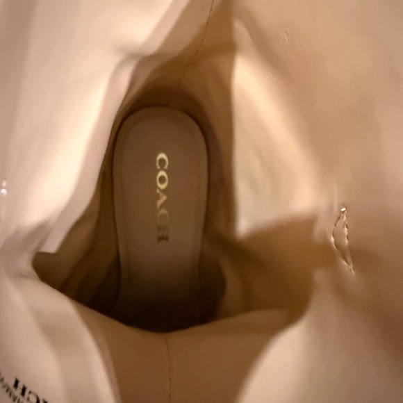 Coach Gold Studded Brown Suede Ankle Boots - Picture 2 of 7